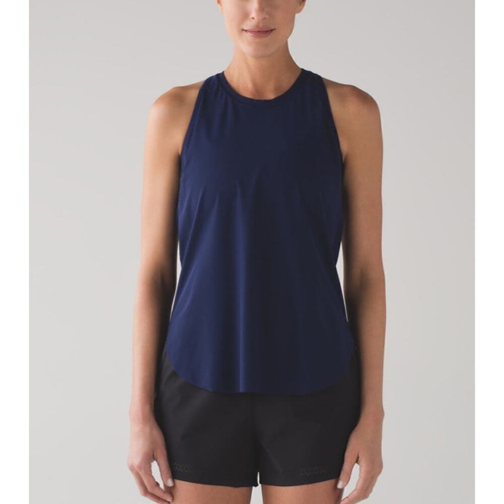 Lululemon Work Out To Water Tank Navy Blue Lightweight Racerback